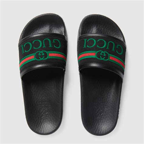 gucci slides for kids in black size six|kids Gucci slides size 5.